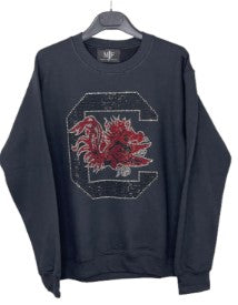 Licensed Game Day Sweatshirt, Crewneck Black, South Carolina Gamecocks