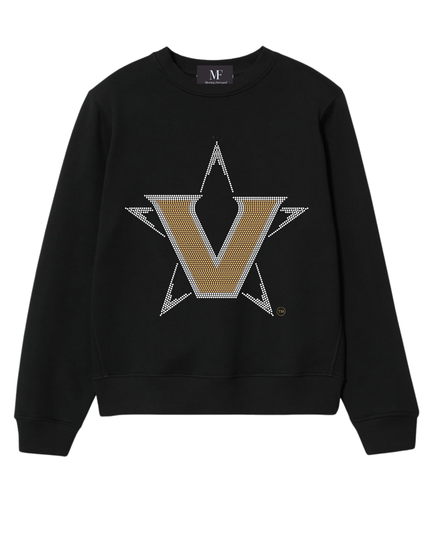 Licensed Game Day Sweatshirt, Crewneck Black, Vanderbilt Star V