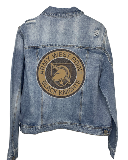 Licensed Game Day Jacket, Denim, Army West Point Circle Athena Shield