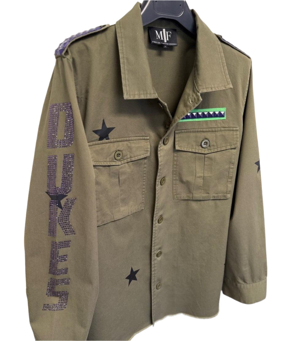 Licensed Game Day Jacket, Army Shacket, JMU Dukes & Multi Bulldog