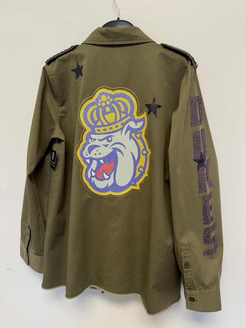 Licensed Game Day Jacket, Army Shacket, JMU Dukes & Multi Bulldog