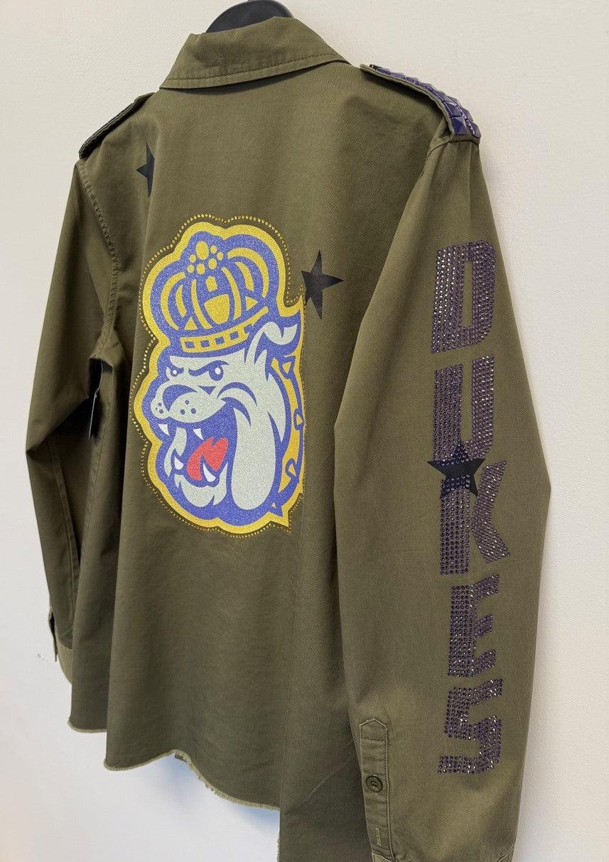 Licensed Game Day Jacket, Army Shacket, JMU Dukes & Multi Bulldog