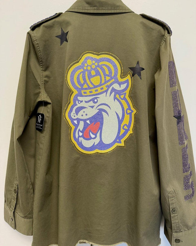 Licensed Game Day Jacket, Army Shacket, JMU Dukes & Multi Bulldog