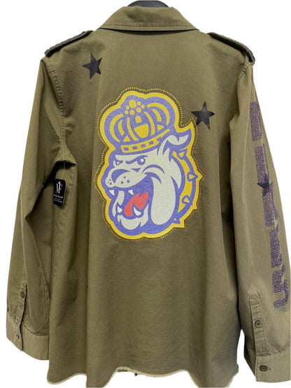 Licensed Game Day Jacket, Army Shacket, JMU Dukes & Multi Bulldog