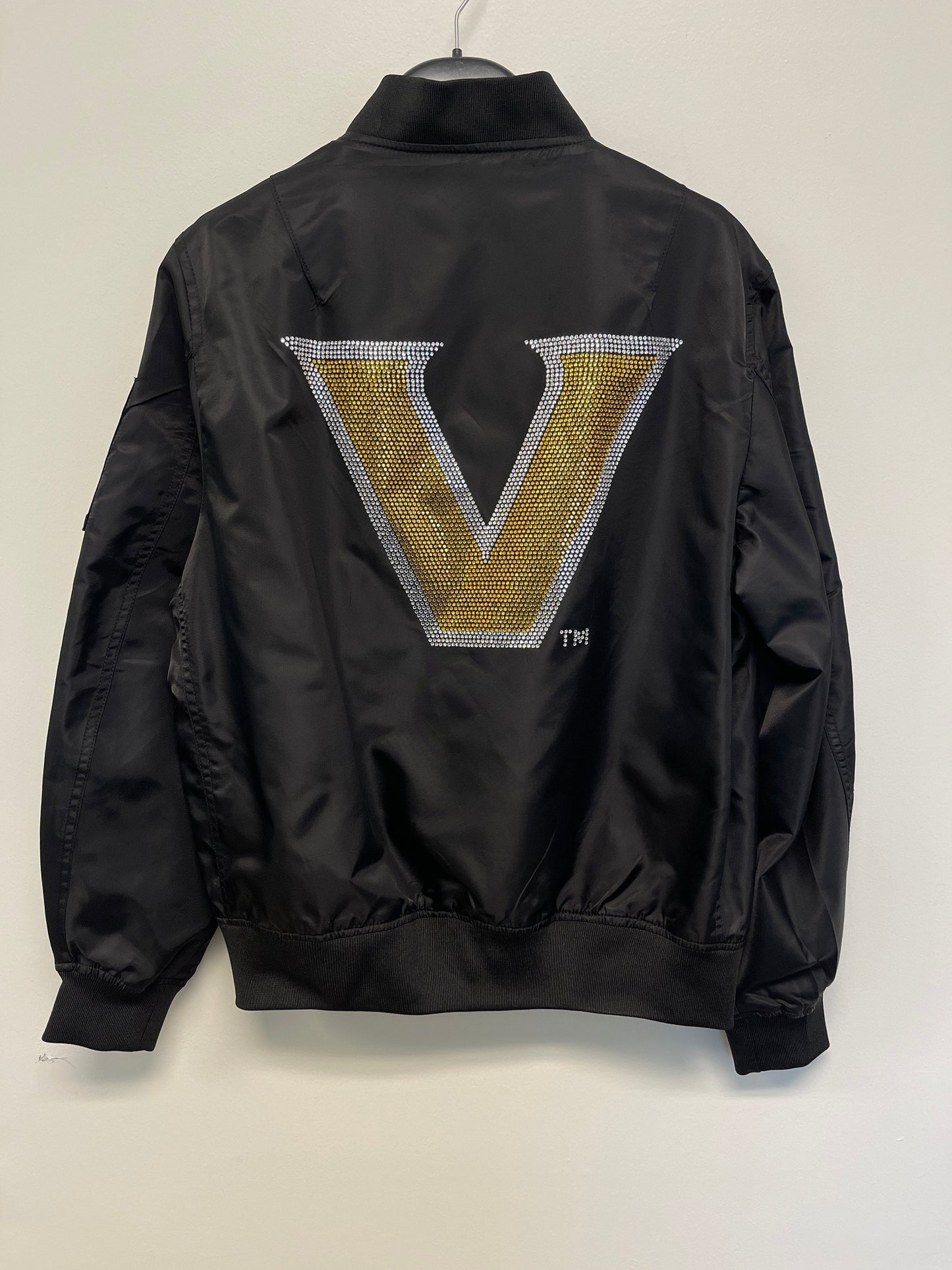 Licensed Game Day Jacket, Black Bomber, Vanderbilt Gold & Silver V Vandy