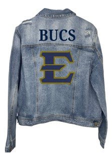 Licensed Game Day Jacket, Denim, East Tennessee State Bucs E