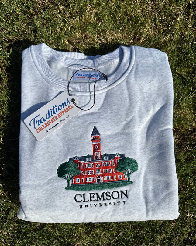Clemson University Crewneck - Heather Grey