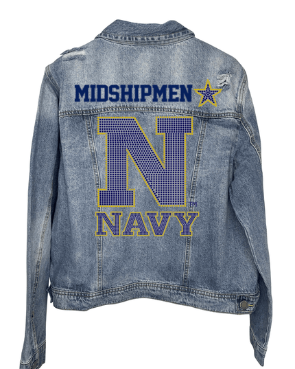 Licensed Game Day Jacket, Blue Denim, Naval Academy Midshipmen Navy N