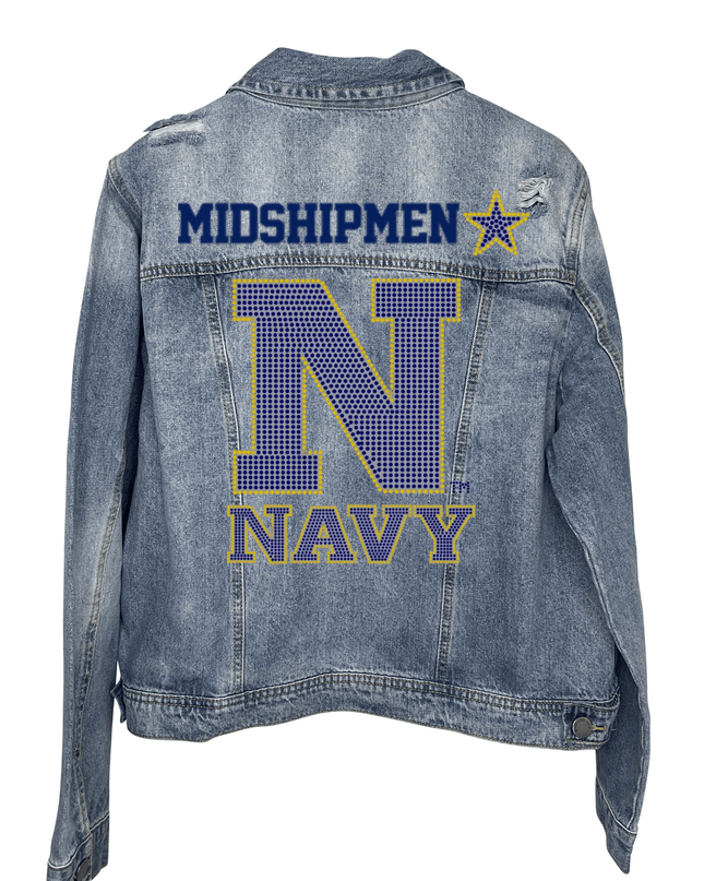 Licensed Game Day Jacket, Blue Denim, Naval Academy Midshipmen Navy N