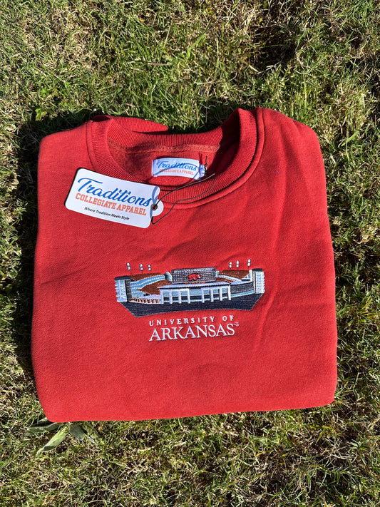 Official Arkansas Stadium Crewneck (Red)