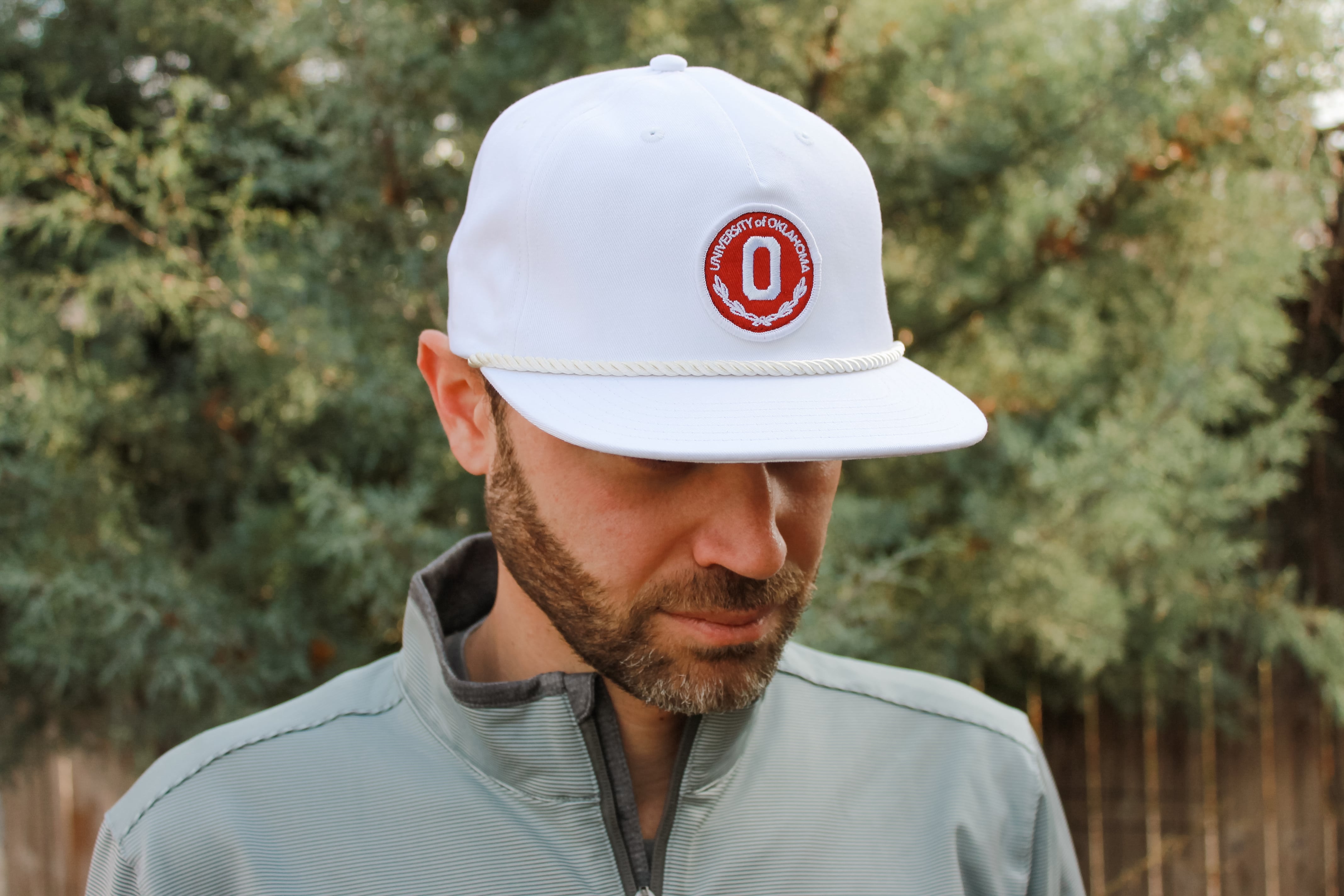 White Block O Rope Hat