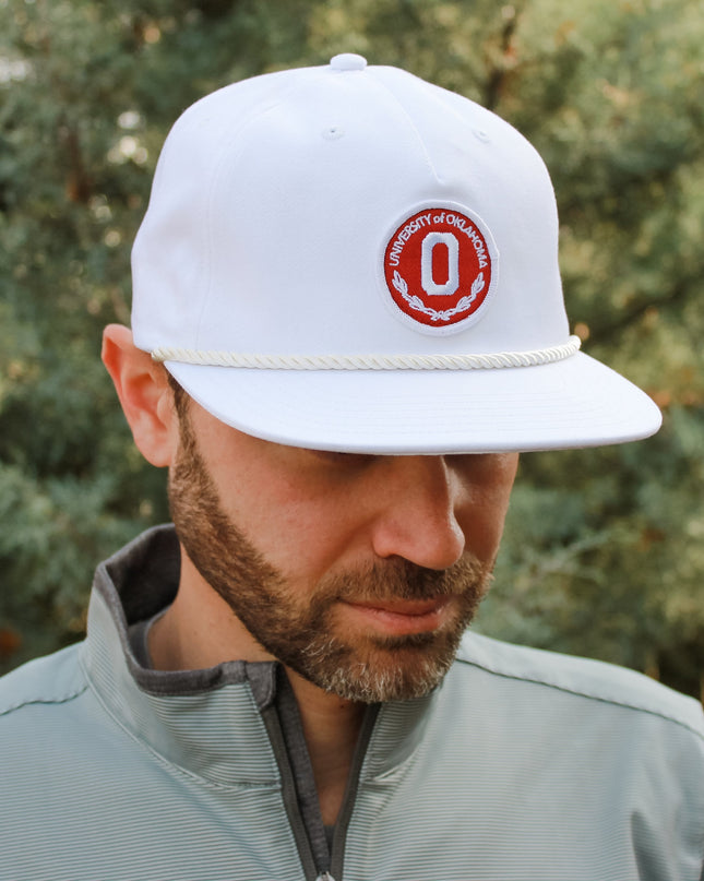 White Block O Rope Hat