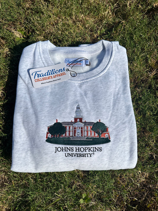 Official Johns Hopkins Crewneck (Heather Grey)