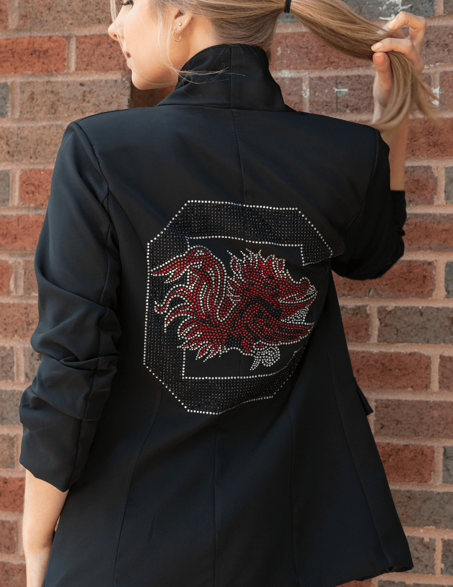 Licensed Game Day Blazer, Black Ruched, University of South Carolina, Gamecocks