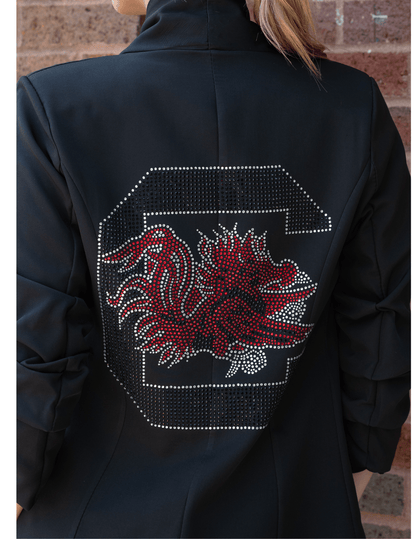 Licensed Game Day Blazer, Black Ruched, University of South Carolina, Gamecocks