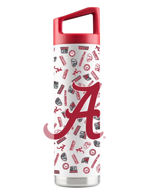 Alabama 22oz White Bottle - All Over