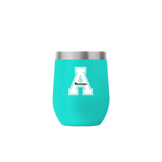 Appalachian State 12oz Stemless Teal Tumbler