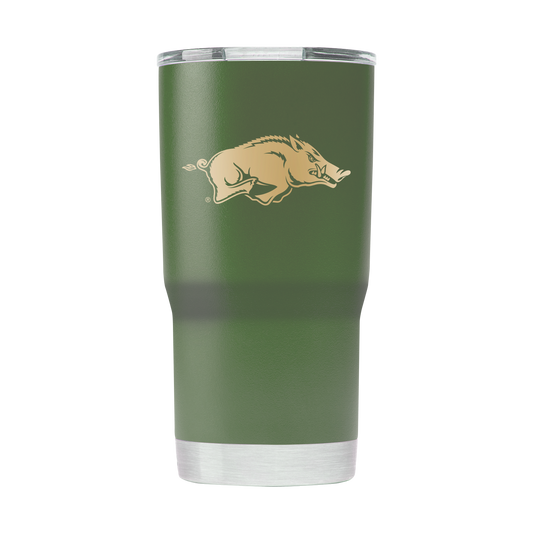 Arkansas 20oz Olive Green Tumbler - American Flag Design