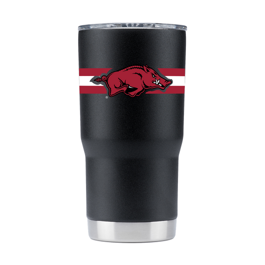 Arkansas 20oz Black Striped Tumbler