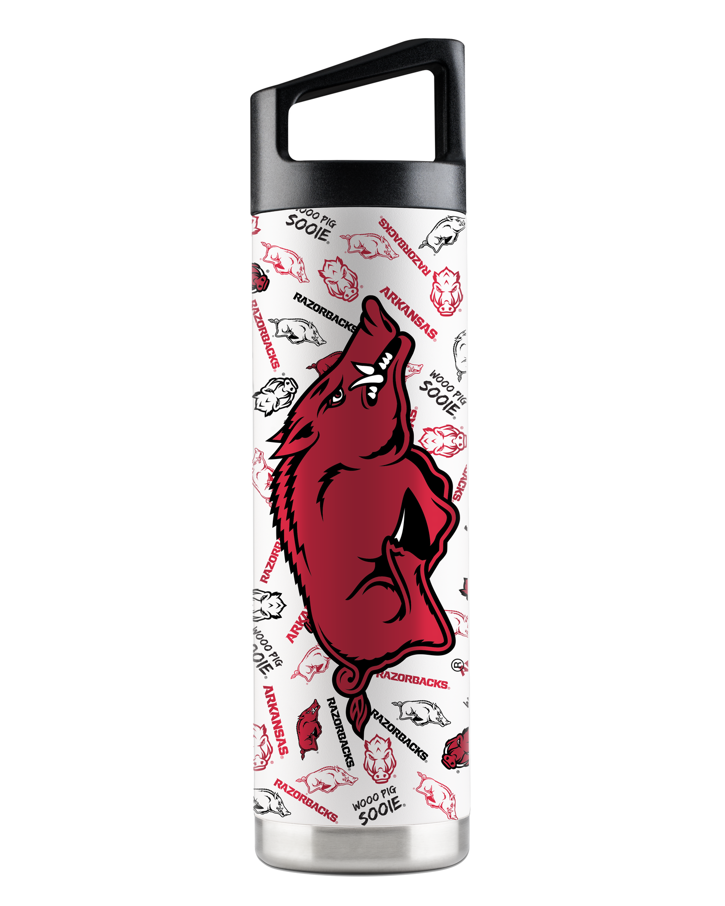 Arkansas 22oz White Bottle - All Over