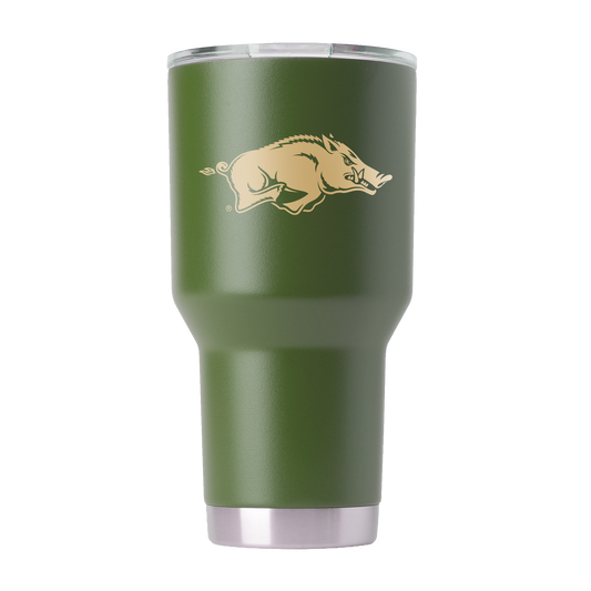 Arkansas 30oz Olive Green Tumbler - American Flag Design