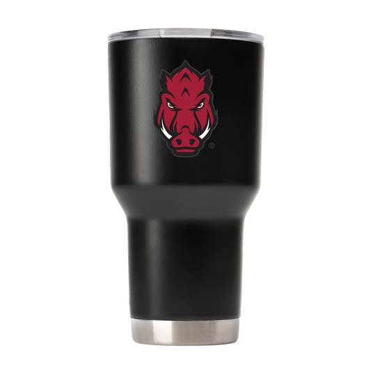 Arkansas 30oz Black "Hog Head" Tumbler