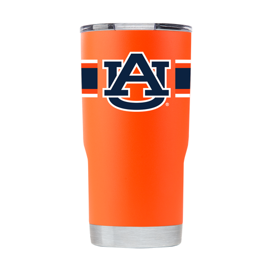 Auburn 20oz Orange Stainless Steel Tumbler w-Stripes