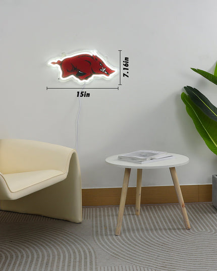 Arkansas Razorbacks Logo LED Neon Sign