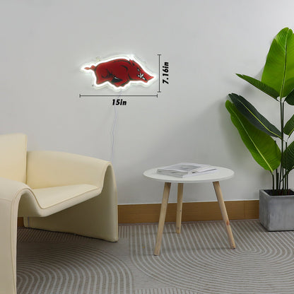 Arkansas Razorbacks Logo LED Neon Sign