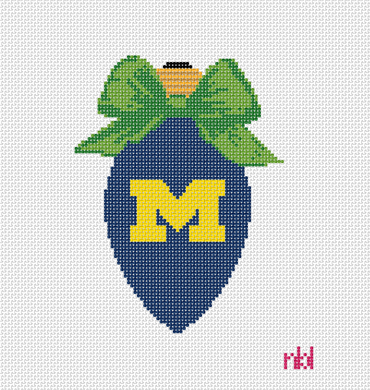 Michigan Christmas Bow Light Bulb