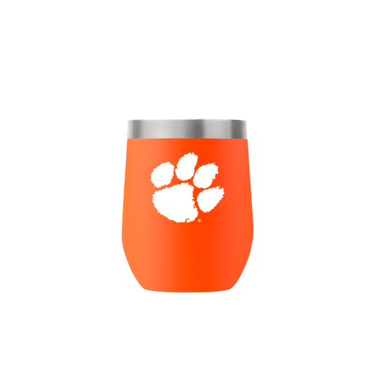 Clemson 12oz Stemless Orange Tumbler