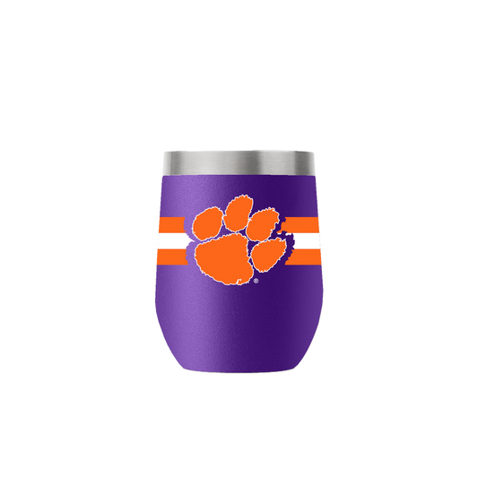 Clemson 12oz Stemless Purple Tumbler