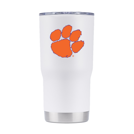 Clemson 20oz White Tumbler