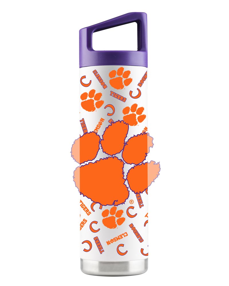 Clemson 22oz White All Over Bottle