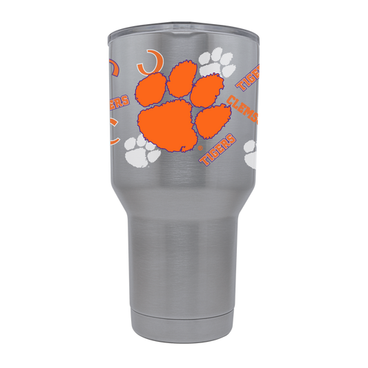 Clemson 30oz Stainless Steel All Over Tumbler