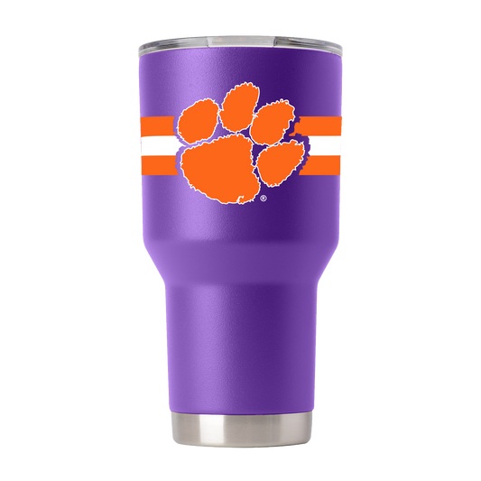 Clemson 30oz Purple Stripe Tumbler