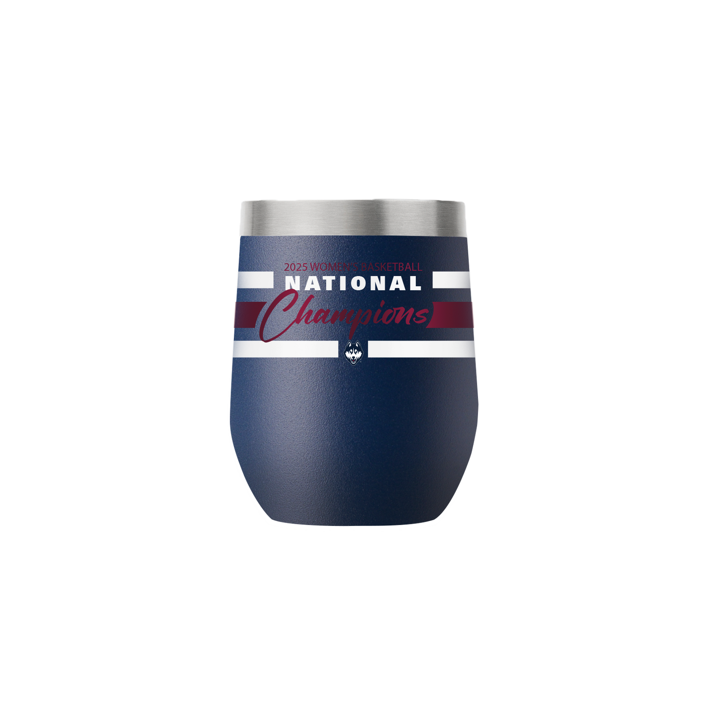 UConn 2025 National Champions 12oz Stemless Tumbler