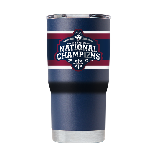 UConn 2025 National Champions 20oz Navy Basketball Tumbler