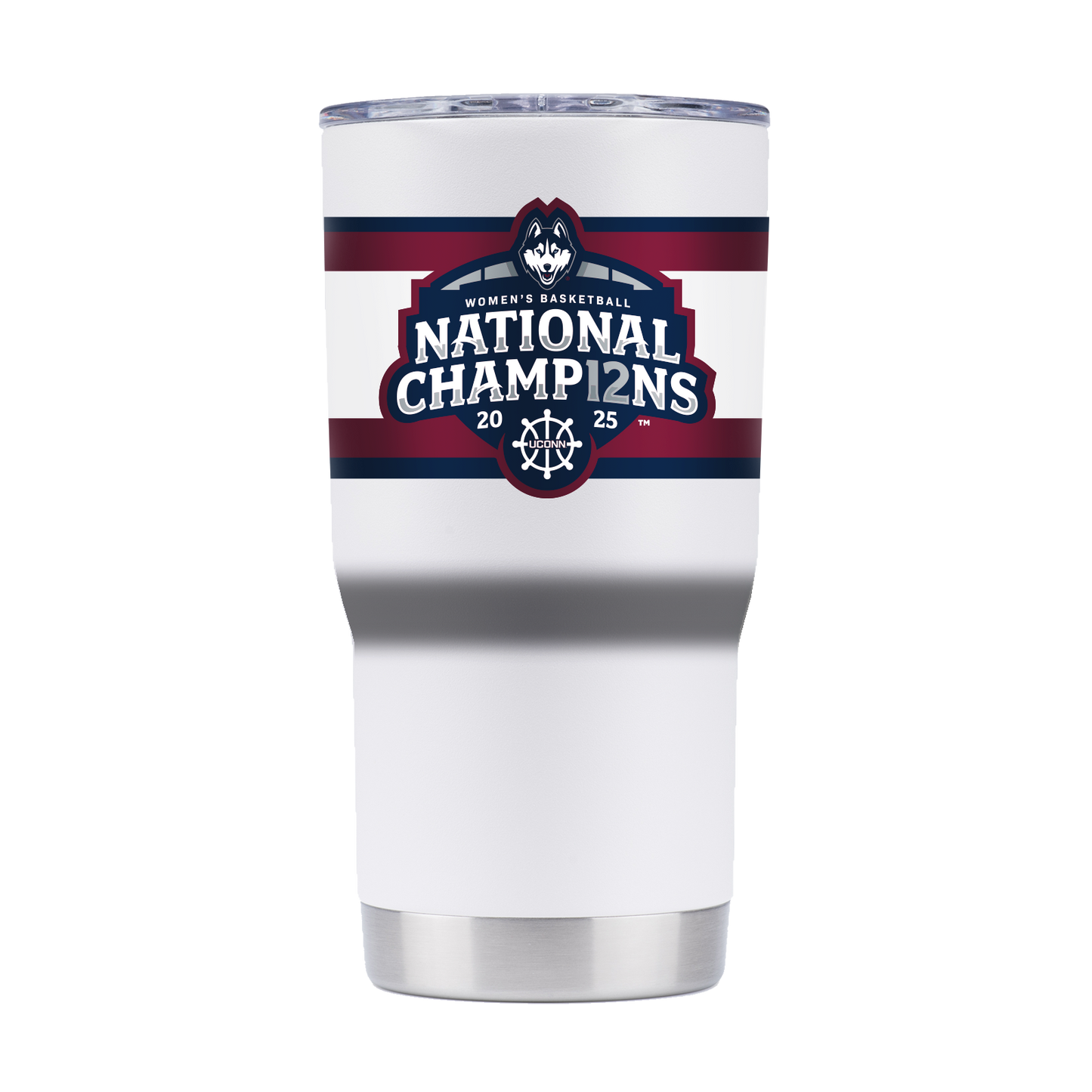 UConn 2025 National Champions 20oz White Basketball Tumbler