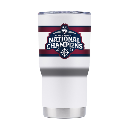 UConn 2025 National Champions 20oz White Basketball Tumbler