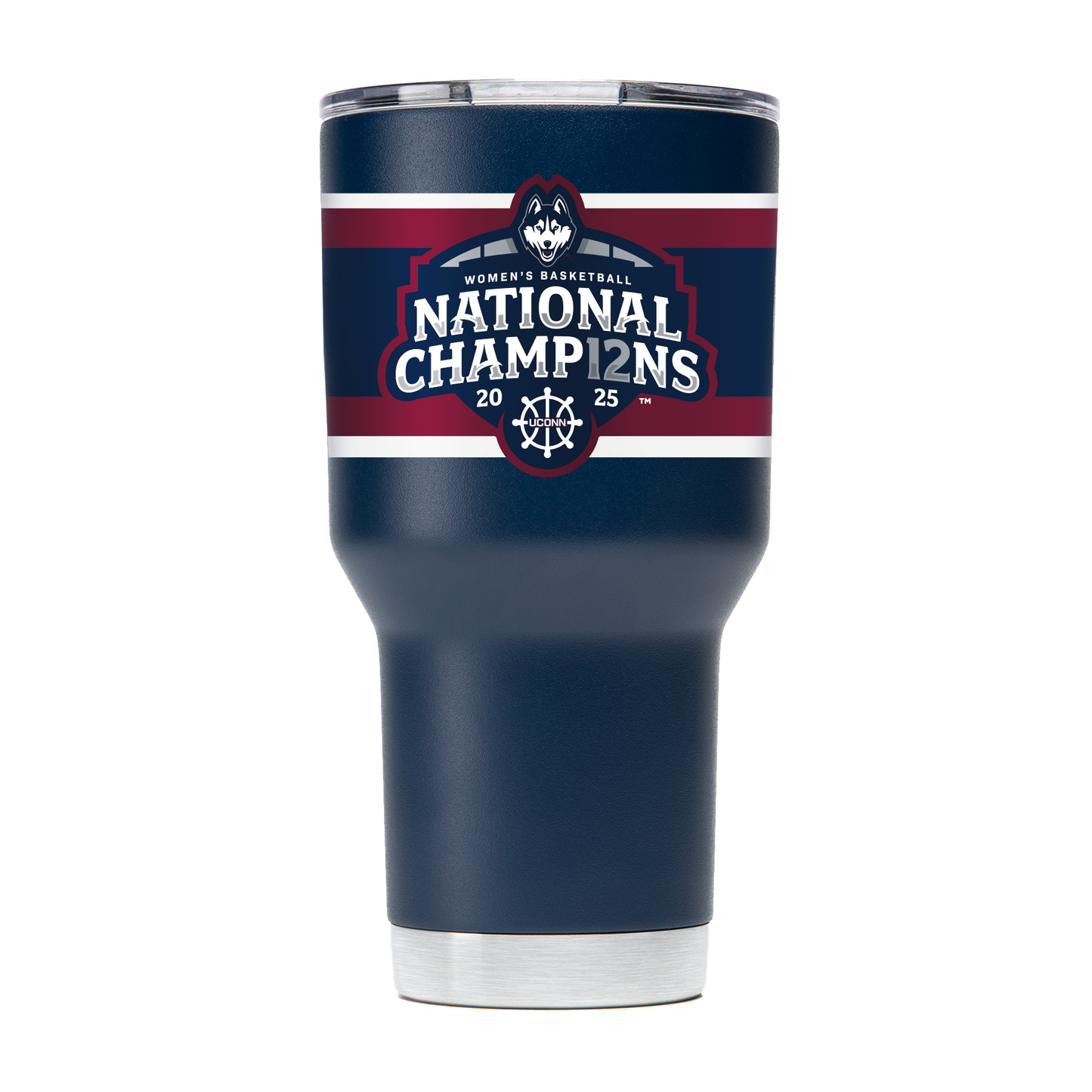 UConn 2025 National Champions 30oz Navy Stainless Steel Tumbler