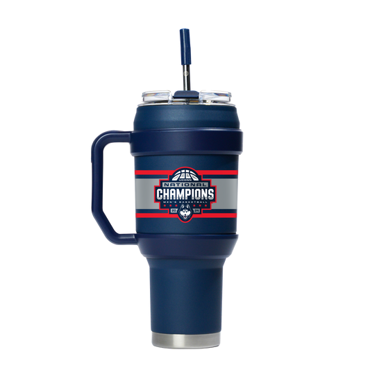 UConn 40oz Navy Stainless Steel Tumbler - 2024 National Champions