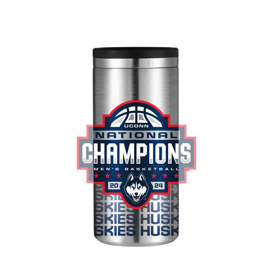 UConn Stainless Steel Skinny Can Koozie - 2024 National Champions