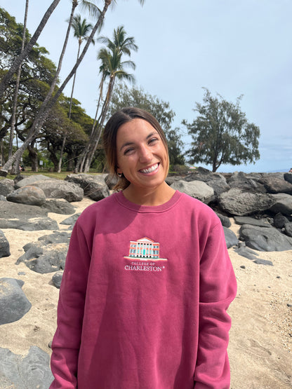 Official College of Charleston Crewneck (Light Maroon)