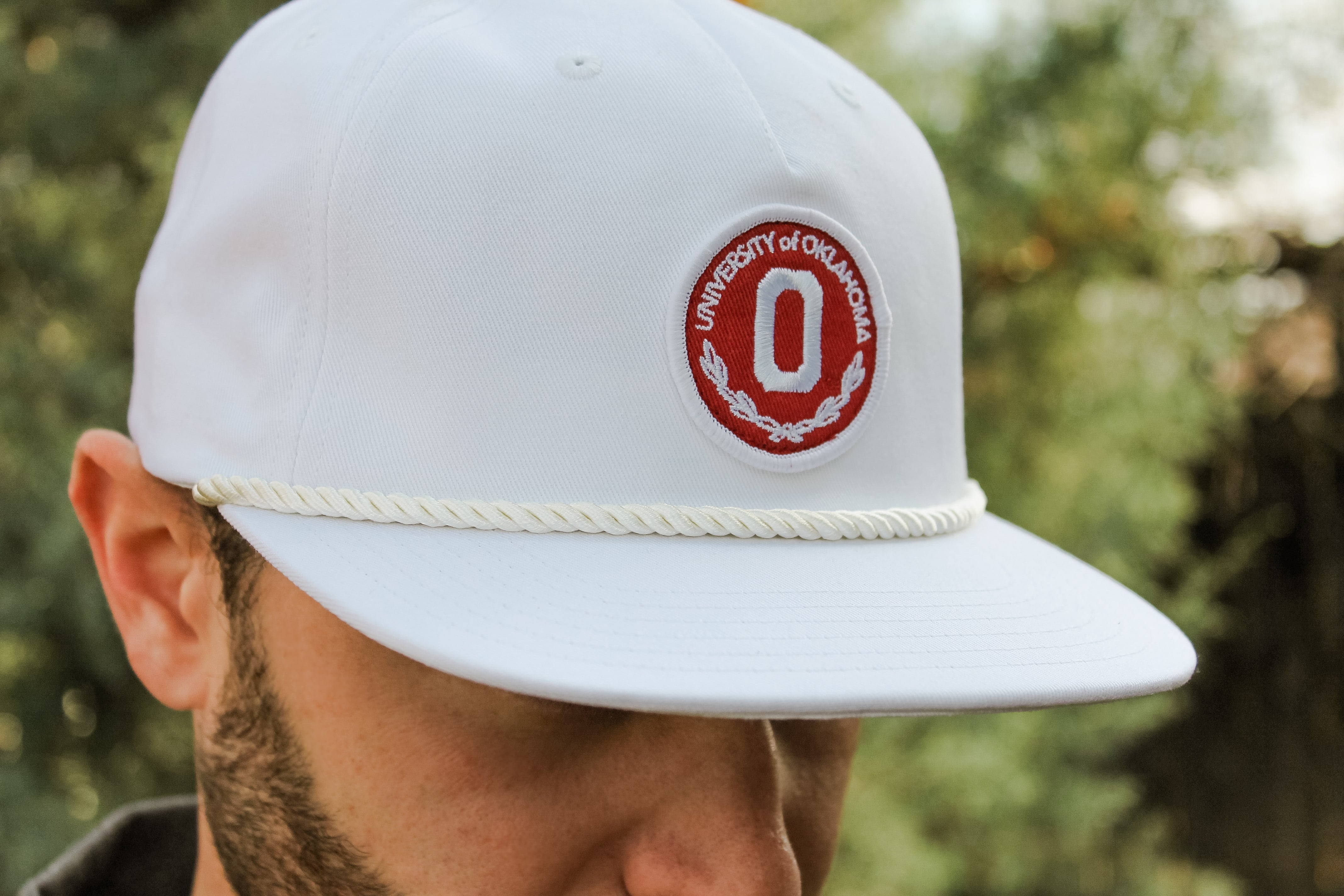 White Block O Rope Hat