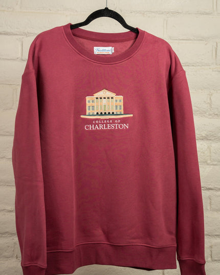 College of Charleston Crewneck - Light Maroon