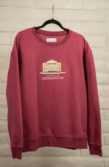 Official College of Charleston Crewneck (Light Maroon)