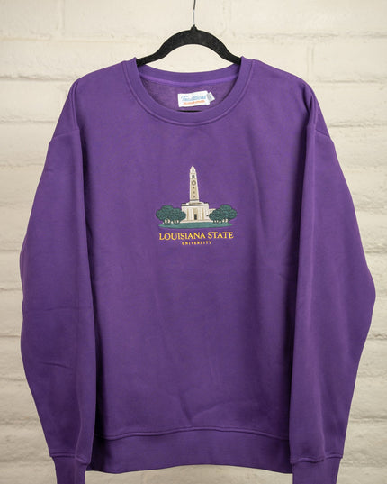 LSU Crewneck - Memorial Tower Purple