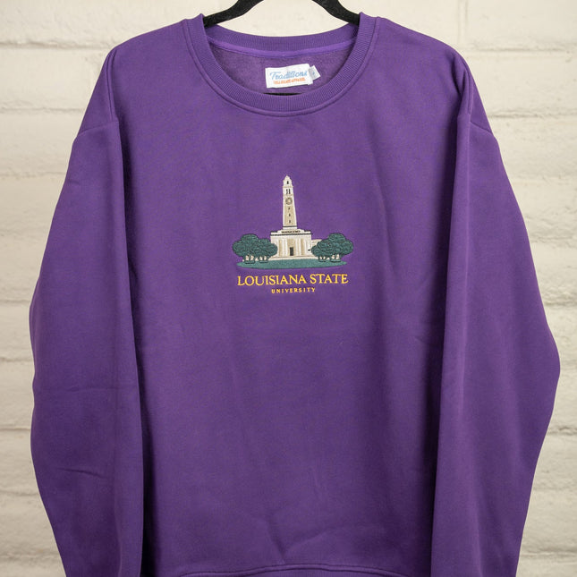 LSU Crewneck - Memorial Tower Purple