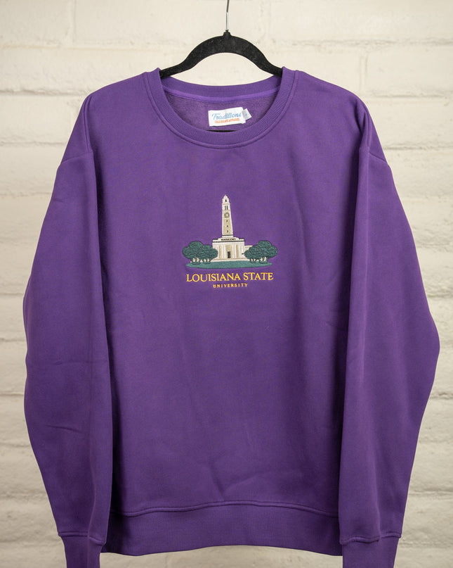 LSU Crewneck - Memorial Tower Purple